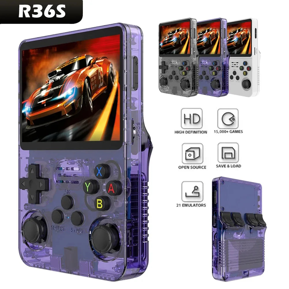 New Open Source R36S Retro Handheld Video Game Console Linux System Pocket Video Player 3.5 Inch IPS Screen Classic Retro Gaming